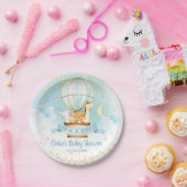 Blue Hete Luchtballon Leuke Dieren Jongen Baby sho Papieren Bordje (Feest)