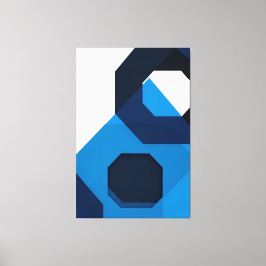 Blue Hexagon Art Canvas Afdruk (Voorkant)
