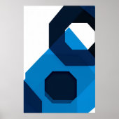 Blue Hexagon Art Poster (Voorkant)