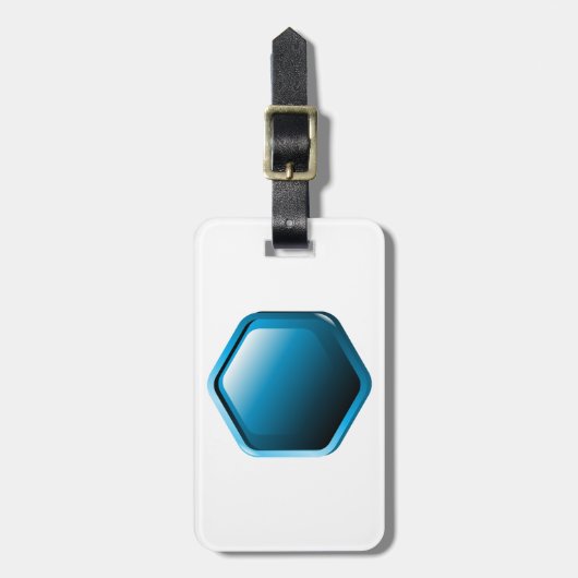 Blue Hexagon Bagagelabel (Voorkant verticaal)