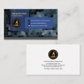 Blue Hexagon Chemical Crystals Gold Microscope Visitekaartje (Voorkant / Achterkant)