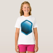 Blue Hexagon Girls T-Shirt (Voorkant volledig)