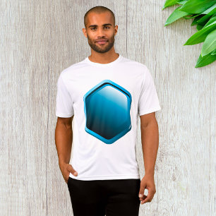 Blue Hexagon Mannen Actief T-shirt