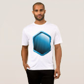 Blue Hexagon Mannen Actief T-shirt (Voorkant volledig)