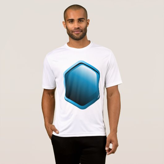 Blue Hexagon Mannen Actief T-shirt (Voorkant volledig)