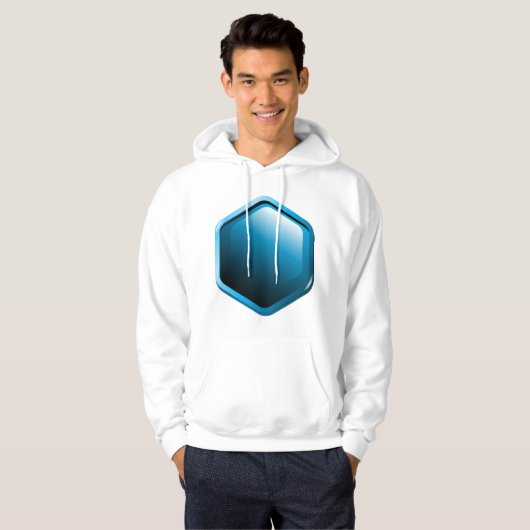 Blue Hexagon Mannen Hoodie (Voorkant volledig)
