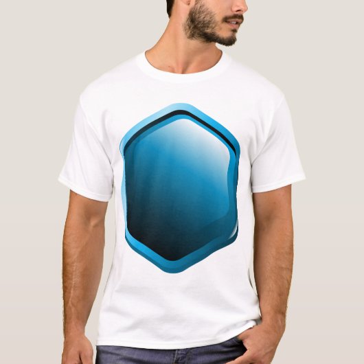 Blue Hexagon Mannen T-Shirt (Voorkant)