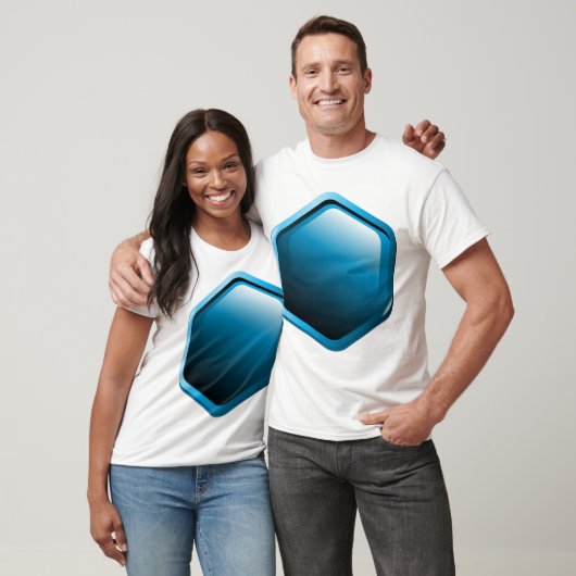 Blue Hexagon Mannen T-Shirt (Unisex)