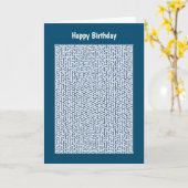Blue Hexagon Maze Birthday Card Kaart (Gele Bloem)