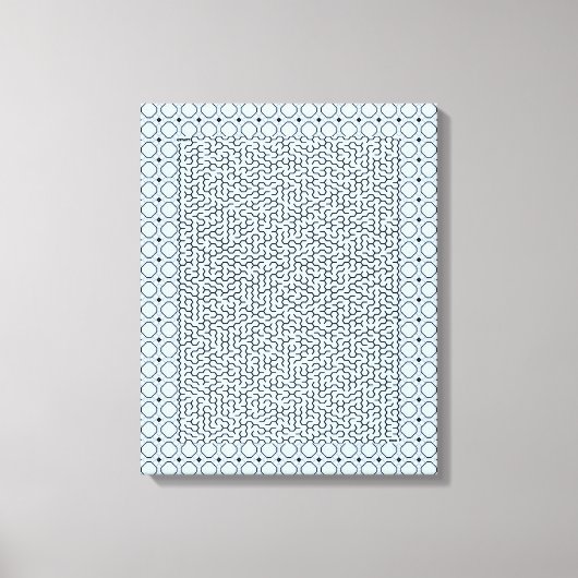 Blue Hexagon Maze Canvas Afdruk (Voorkant)