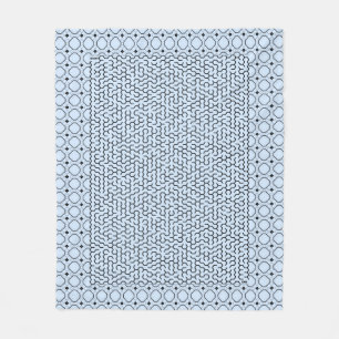 Blue Hexagon Maze Fleece Deken