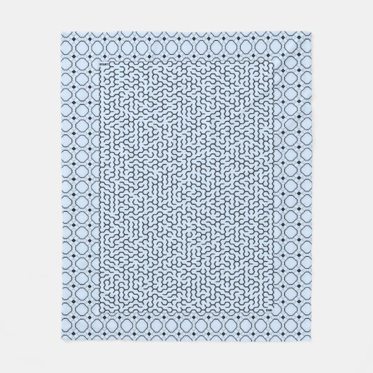 Blue Hexagon Maze Fleece Deken (Voorkant)
