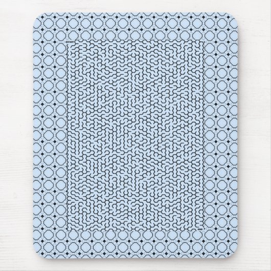 Blue Hexagon Maze Muismat (Voorkant)