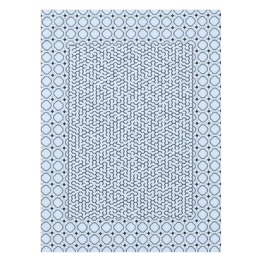 Blue Hexagon Maze Tafelkleed (Voorkant)