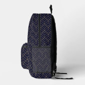 Blue Hexagon Pattern Bedrukte Rugzak (Rechts)