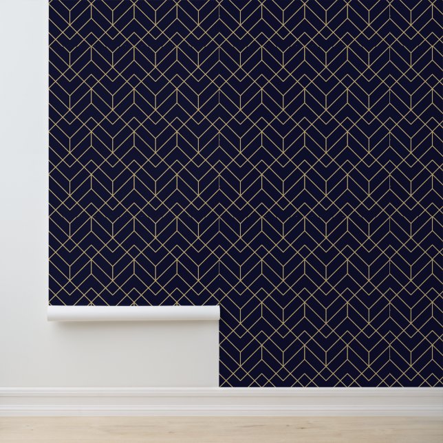 Blue Hexagon Pattern Behang (Applicatie)