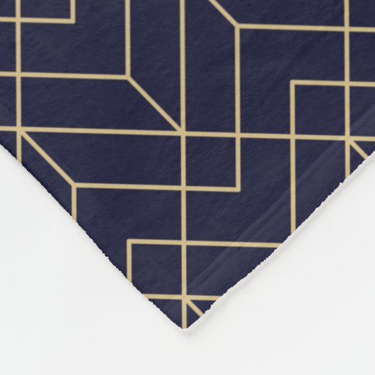 Blue Hexagon Pattern Fleece Deken (Hoek)