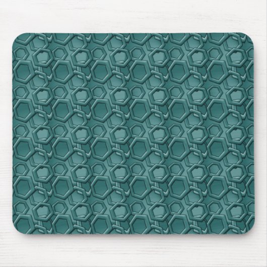 Blue Hexagon Pattern Muismat (Voorkant)