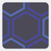 Blue Hexagon Pattern Vierkante Sticker (Voorkant)