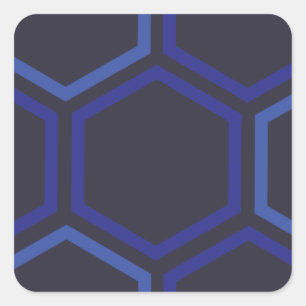 Blue Hexagon Pattern Vierkante Sticker