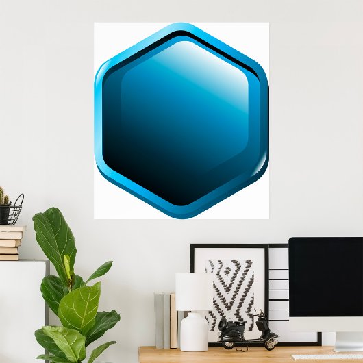 Blue Hexagon Poster