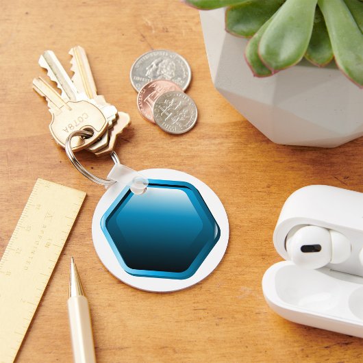 Blue Hexagon Sleutelhanger