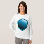 Blue Hexagon Vrouwen Lange-sleeve T-shirt (Voorkant volledig)