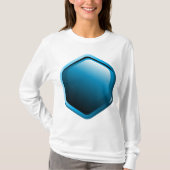 Blue Hexagon Vrouwen Lange-sleeve T-shirt (Voorkant)