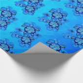 Blue Hibiscus en Honu Turtles Cadeaupapier (Hoek)