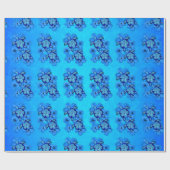 Blue Hibiscus en Honu Turtles Cadeaupapier (Vlak)