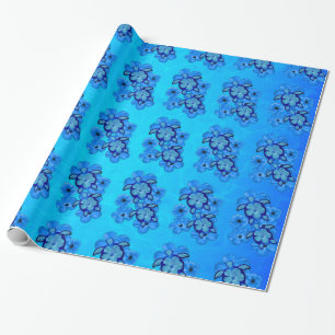 Blue Hibiscus en Honu Turtles Cadeaupapier