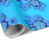 Blue Hibiscus en Honu Turtles Cadeaupapier (Rol Hoek)