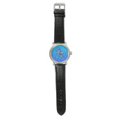 Blue Hibiscus en Honu Turtles Horloge (Vlak)