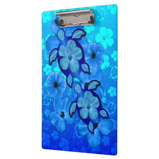 Blue Hibiscus en Honu Turtles Klembord (Links)