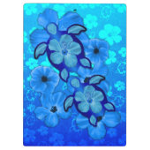 Blue Hibiscus en Honu Turtles Klembord (Achterkant)