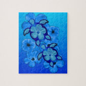 Blue Hibiscus en Honu Turtles Legpuzzel (Verticaal)