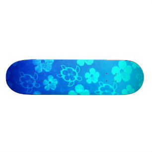 Blue Hibiscus en Honu Turtles Persoonlijk Skateboard