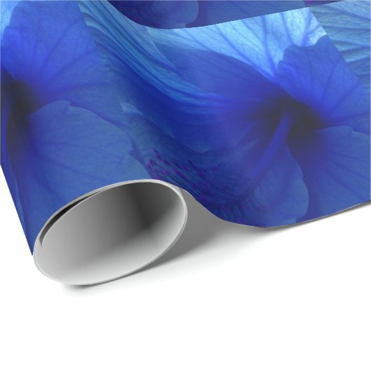 Blue Hibiscus Flower Cadeaupapier (Rol Hoek)