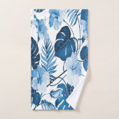 Blue Hibiscus Flower Classy Tropical Beach House Bad Handdoek (Handdoek)