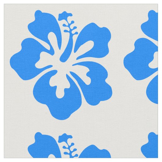 Blue Hibiscus Flower print Stof (Close Up)
