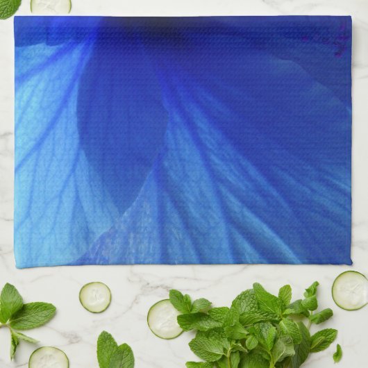 Blue Hibiscus Flower Theedoek (Gevouwen)