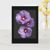 Blue Hibiscus Groeten Kaart (Gele Bloem)
