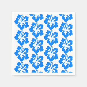 Blue Hibiscus Hawaiian Flower Luau Birthday Servet
