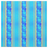 Blue Hibiscus Hawaiian Honu Stof (Swatch)