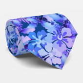 Blue Hibiscus in Holly Tropical KerstStropdas Stropdas (Opgerold)