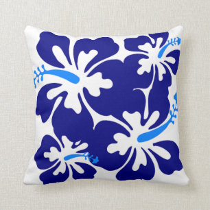 Blue Hibiscus Pattern Kussen