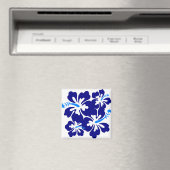 Blue Hibiscus Pattern Magneet (Insitu (Vaatwasser))