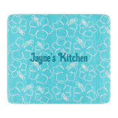 Blue Hibiscus Personalized Cutting Board Snijplank (Voorkant)
