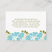Blue Hibiscus Reception Enclosure Cards Informatiekaartje (Achterkant)