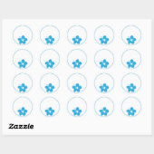 Blue Hibiscus Ronde Sticker (Vel)